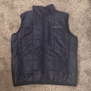 Vineyard Vines packable shoreline puffer Navy Quilted Vest size L